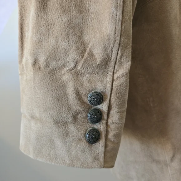 Denim&Co | 2X | Chestnut Washable Suede Button FrontJacket with Pockets - Picture 4 of 11